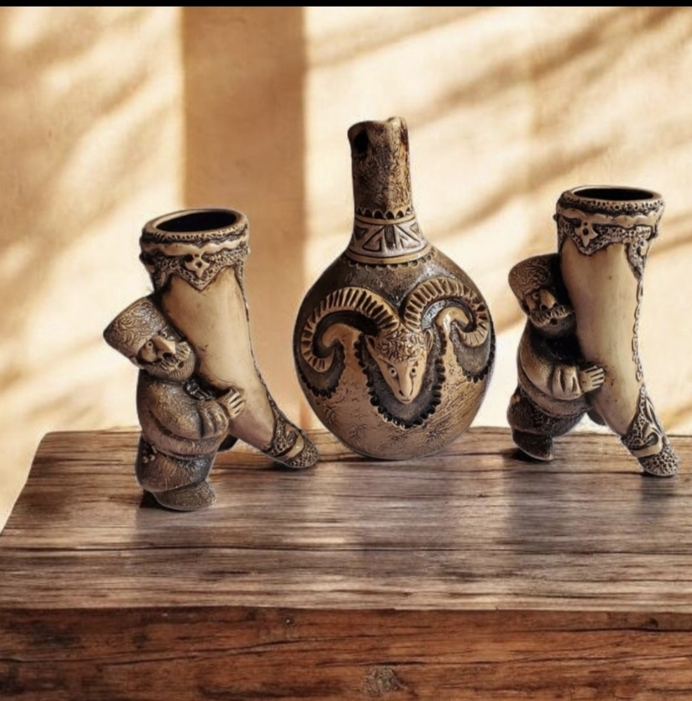 Antique German/Russian Pottery Set